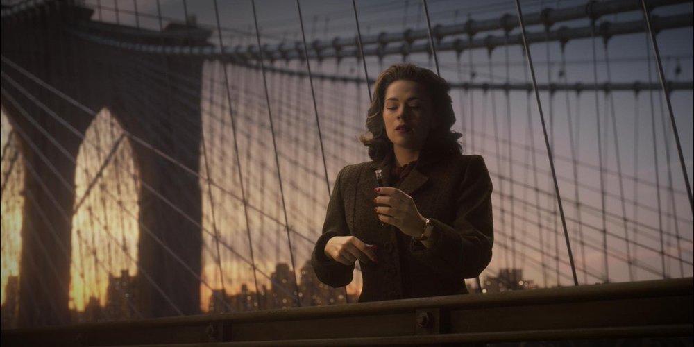 Peggy Carter on the Brooklyn Bridge